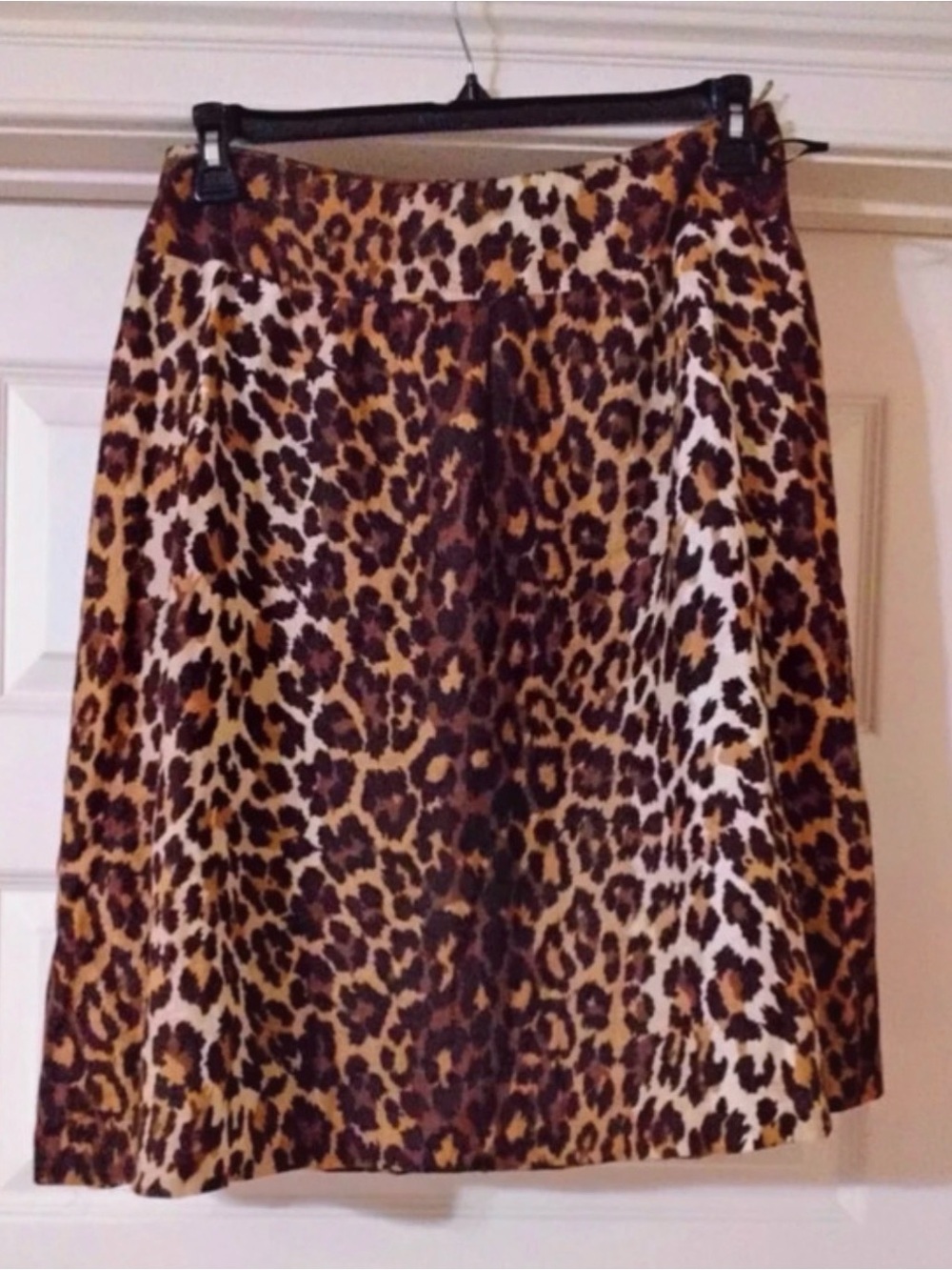 Lafayette 148 linen leopard print A line knee length skirt 8